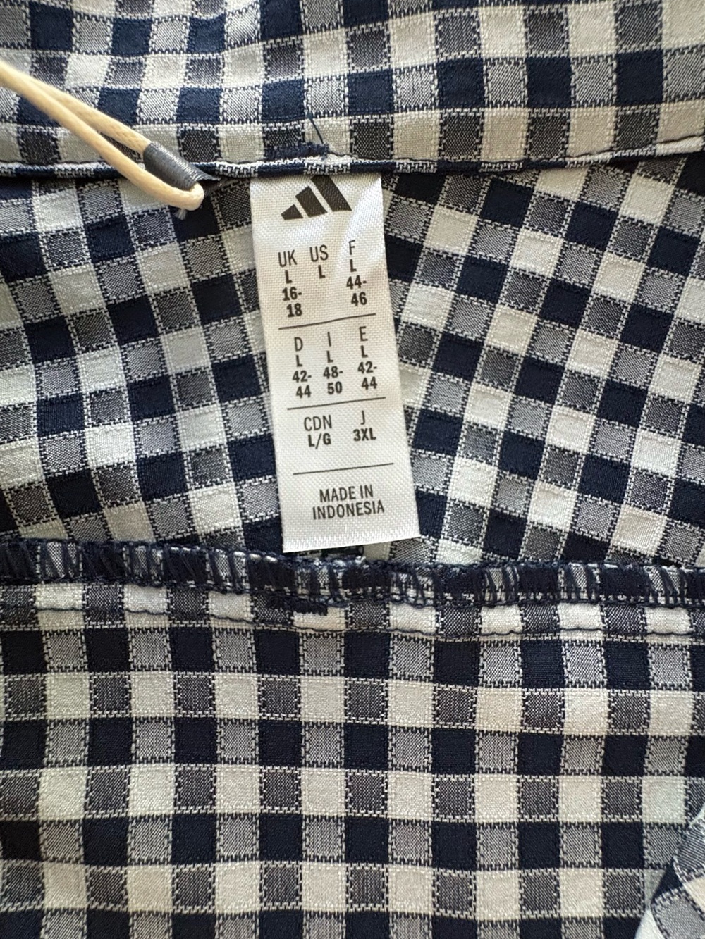 Adidas Navy & White Gingham Windbreaker Jacket - Picture 3 of 10